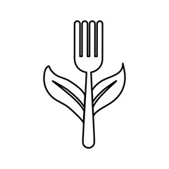 leaf fork product healthy food icon. Isolated and flat illustration. Vector graphic