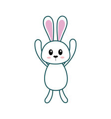 rabbit animal happy easter icon. Isolated and flat illustration. Vector graphic