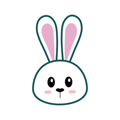 rabbit animal happy easter icon. Isolated and flat illustration. Vector graphic