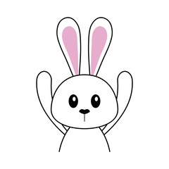 rabbit animal happy easter icon. Isolated and flat illustration. Vector graphic
