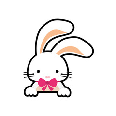 rabbit animal happy easter icon. Isolated and flat illustration. Vector graphic