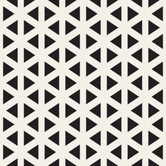 Vector Seamless Black And White Triangle Lines Grid Pattern