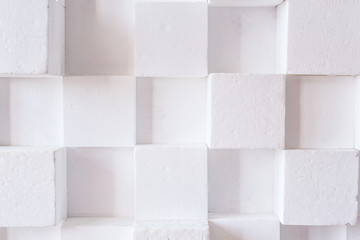 abstact white modern architecture background with cubes on the wall