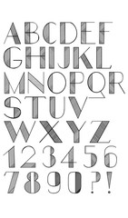 Hand crafted unique alphabet.