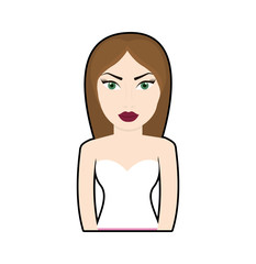 woman dress girl female person hair avatar icon. Isolated and flat illustration. Vector graphic