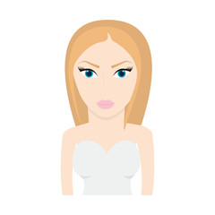 woman head girl female person hair avatar icon. Isolated and flat illustration. Vector graphic