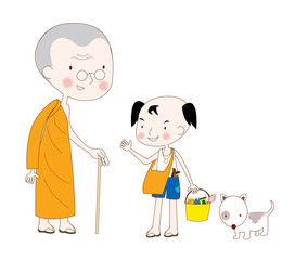 Monks with Children