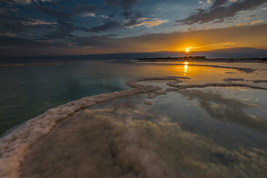 Sodom Gomorrah sunrise... Photographed at Dead sea, the lowest place on the Earth minus 423 m,  minus 1,388 ft. 
