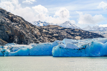 View of Gray Glacier in southern patagonia ice field
