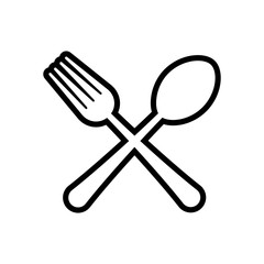 fork spoon cutlery product food silhouette icon. Isolated and flat illustration. Vector graphic