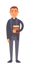 Priest man vector illustration