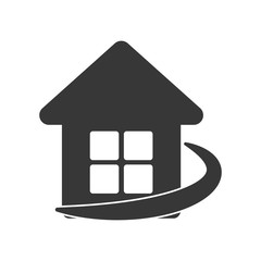 home house silhouette real estate icon. Isolated and flat illustration. Vector graphic