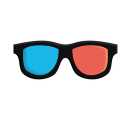3d glasses film cinema movie icon. Isolated and flat illustration. Vector graphic
