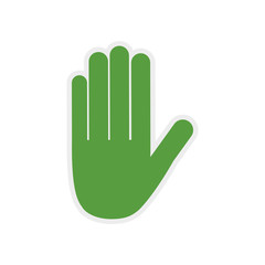 hand green palm gesture icon. Isolated and flat illustration. Vector graphic