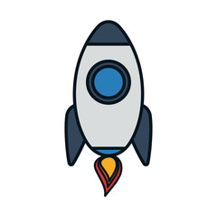 rocket transportation vehicle travel icon. Isolated and flat illustration. Vector graphic