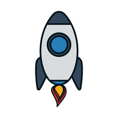 rocket transportation vehicle travel icon. Isolated and flat illustration. Vector graphic