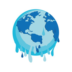 melted save planet earth ecology icon. Isolated and flat illustration. Vector graphic
