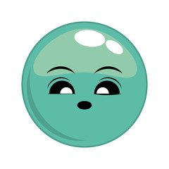 happy face cartoon sphere expression emotion icon. Isolated and flat illustration. Vector graphic