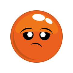 sad face cartoon sphere expression emotion icon. Isolated and flat illustration. Vector graphic