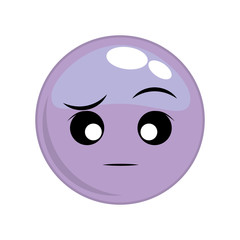 indifferent face sphere cartoon expression emotion icon. Isolated and flat illustration. Vector graphic