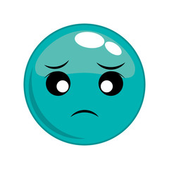 sad face cartoon sphere expression emotion icon. Isolated and flat illustration. Vector graphic