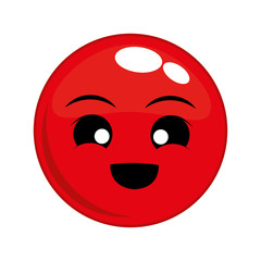 Obraz premium happy face cartoon sphere expression emotion icon. Isolated and flat illustration. Vector graphic
