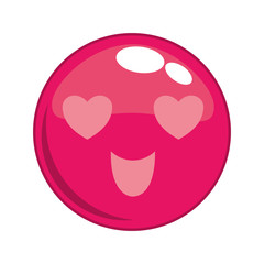 love heart sphere face cartoon expression emotion icon. Isolated and flat illustration. Vector graphic