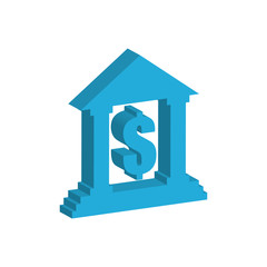 money bank building financial item icon. Isolated and flat illustration. Vector graphic