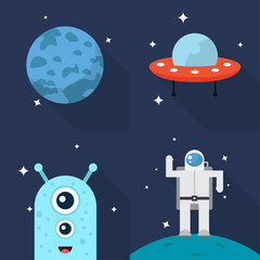 Naklejka premium Space Icons Set