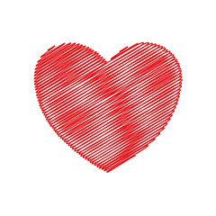 heart striped love romatic passion icon. Isolated and flat illustration. Vector graphic