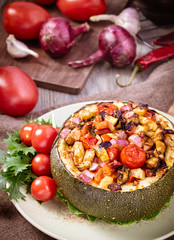 Veggie baked round zucchini