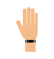 watch hand wearable technology gadget icon. Isolated and flat illustration. Vector graphic