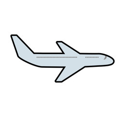 airplane grey travel transporation flying icon. Isolated and flat illustration. Vector graphic