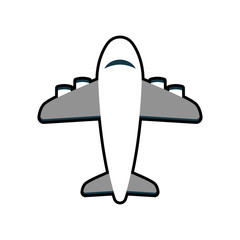 airplane grey travel transporation flying icon. Isolated and flat illustration. Vector graphic