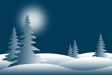 Snowy Winter Pine Trees