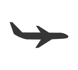 airplane silhouette travel transporation flying icon. Isolated and flat illustration. Vector graphic