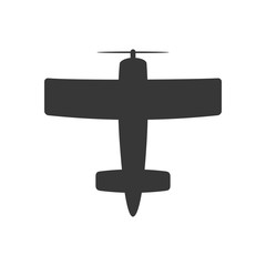 airplane silhouette travel transporation flying icon. Isolated and flat illustration. Vector graphic