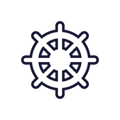 rudder sea lifestyle nautical marine  icon. Isolated and flat illustration. Vector graphic