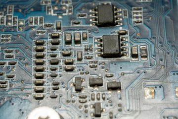 Blue Circuit Board Macro © AnnaPa