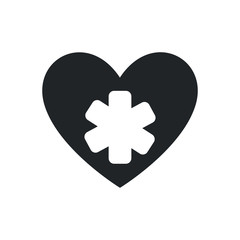 heart medical health care silhouette icon. Isolated and flat illustration. Vector graphic