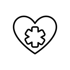 heart medical health care silhouette icon. Isolated and flat illustration. Vector graphic