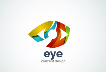 Abstract business company human eye logo template, sight or look concept