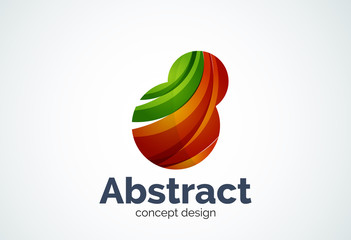Abstract bubble logo template, thinking cloud concept or inflating