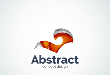 Abstract swirl logo template, smooth elegant shape concept