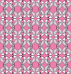 Fun pattern with white and pink decorations