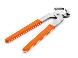 Pliers isolated on white background. 3D illustration
