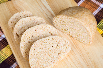 Delicious homemade steamed bread from whole wheat flour. Knodel, knedlik, knedle, dumpling is a traditional Central and Eastern European side dish 