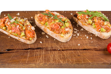 bruschetta with red fish