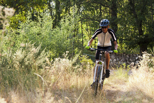 cycling with mountain bike outdoor