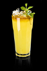 refreshing summer alcoholic cocktail a black background